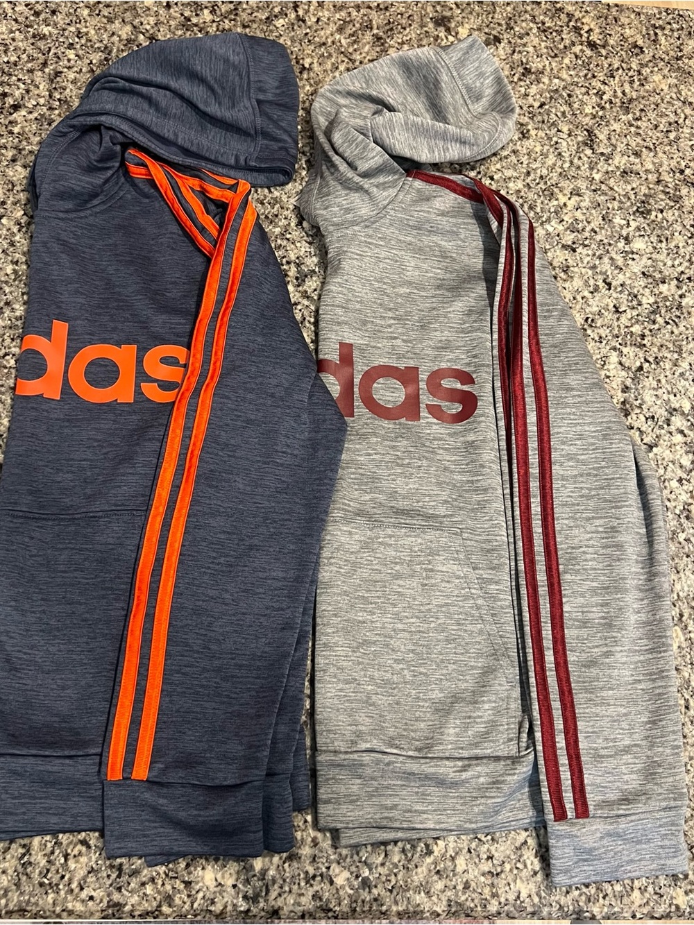 adidas Kids Hoodies in Navy with Orange & Light Gray with Maroon